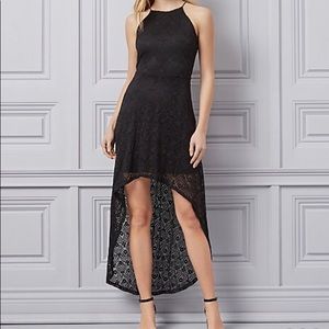Le Chateau Lace Halter Neck High Low Dress